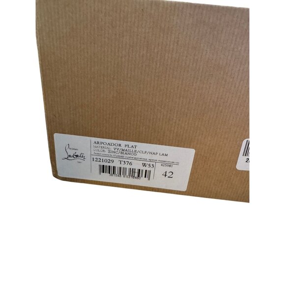 Christian Louboutin Men's Arpoador Flat Sneaker Zinc Bianco Size EU 42 US 9 - Picture 11 of 11